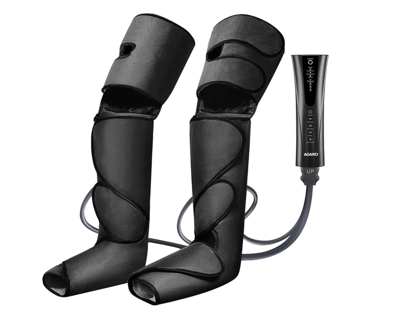 AGARO Magma Air Compression Leg Massager with Handheld Controller, 3 Massage Mode and Intensity for feet, Calf and Thigh, Corded Electric, Black-1