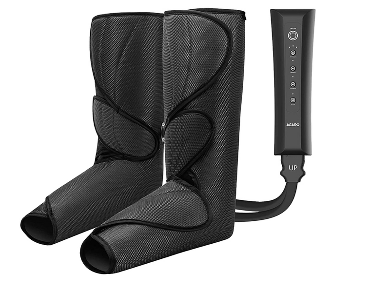 AGARO COMFY Air Compression Leg Massager,Leg Foot Calves Massage Machine with Handheld Controller for Pain Relief and Blood Circulation (Black)-1