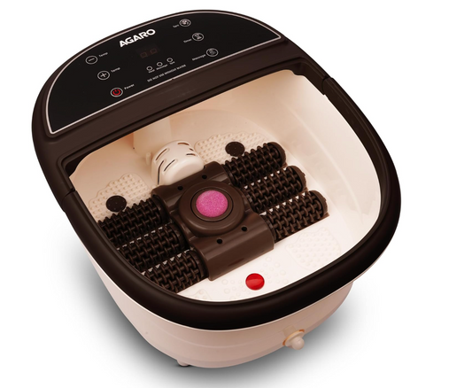 AGARO ROYAL AC Power Automatic Foot Spa Bath Massager With Heat, 6 Massage Rollers, Callus Remover, Adjustable Timer, speed & Temperature, Bubble Function For Soothing Massage