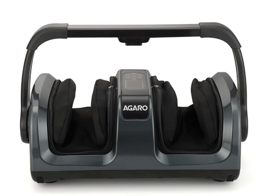 AGARO Royal Air Compression Foot Massager, Shiatsu Foot Massager, Kneading & Rolling Function, Lukewarm Heat, For Pain Relief, Muscle Relaxation & Improving Blood Circulation, Includes Remote Control.