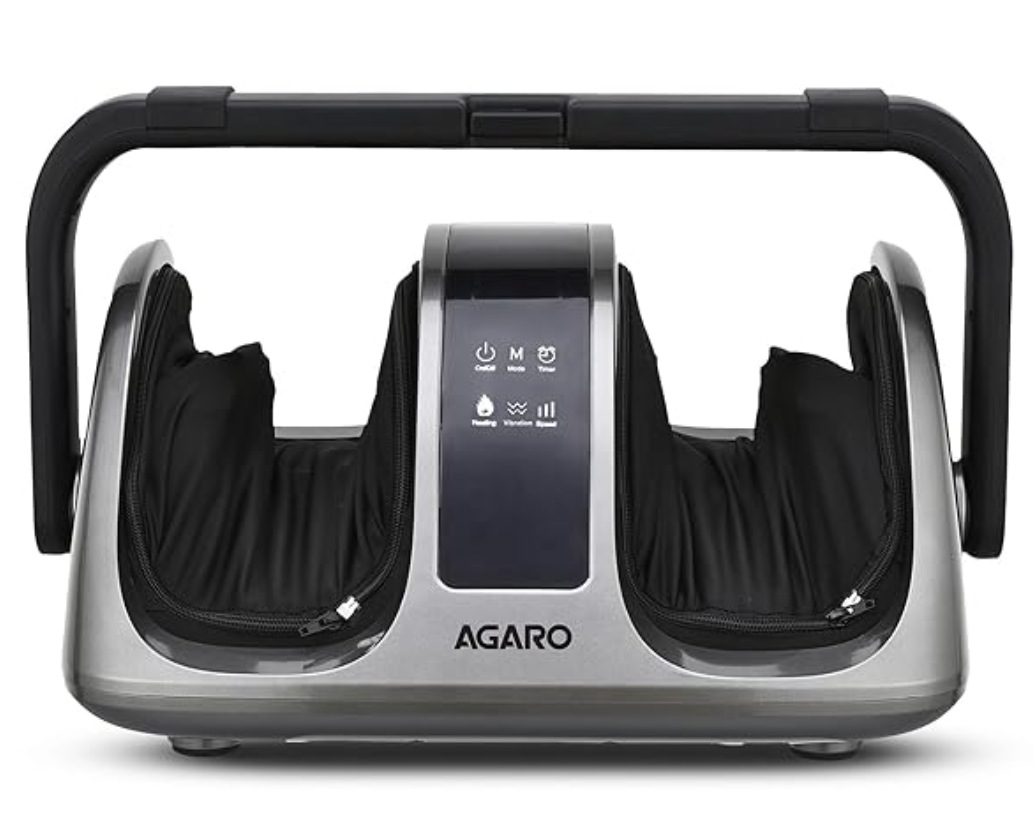 AGARO Primo Foot Massager, Kneading & Rolling Function, Lukewarm Heat, Vibration, Timer, for Pain Relief, Muscle Relaxation & Improving Blood Circulation