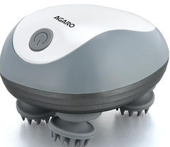 AGARO Scalp Massager, Rechargeable Electric Head Kneading Massager, 3 Speed Modes, Handheld Portable Head Scratcher Massager for Hair Growth, Deep Clean & Stress Relax, SM3675,White-1