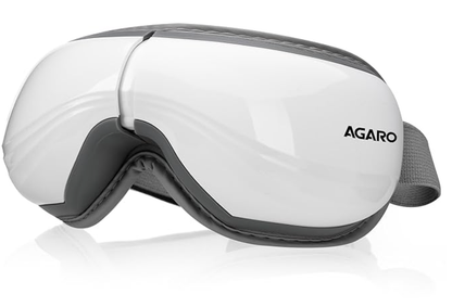 AGARO Supreme Eye Massager with Lukewarm Heat, Relax, Reduce Eye Strain, Relief from Stress, Air Compression Massage, 180° Foldable, 5 Modes, Bluetooth Music, Improves Sleep