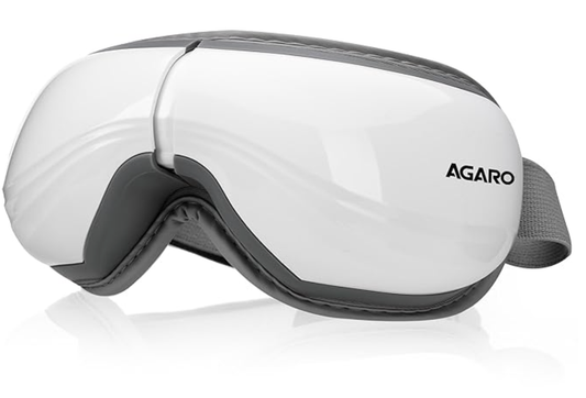 AGARO Supreme Eye Massager with Lukewarm Heat, Relax, Reduce Eye Strain, Relief from Stress, Air Compression Massage, 180° Foldable, 5 Modes, Bluetooth Music, Improves Sleep