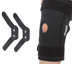 AGARO Hinged Knee Wrap With Open Patella, Rigid Biaxial Hinge Knee Brace for Joint Pain Relief, Workout, Arthritis & Ligament Tear, Neoprene, Knee Cap for Men & Women, Black-1