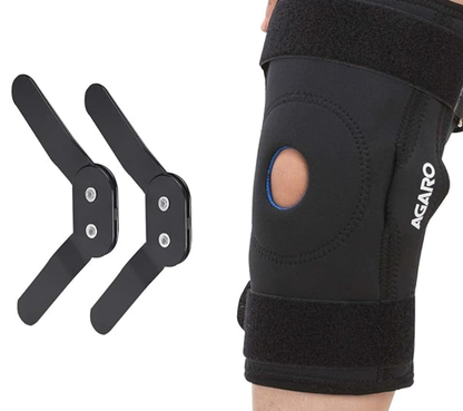 AGARO Hinged Knee Wrap With Open Patella, Rigid Biaxial Hinge Knee Brace for Joint Pain Relief, Workout, Arthritis & Ligament Tear, Neoprene, Knee Cap for Men & Women, Black