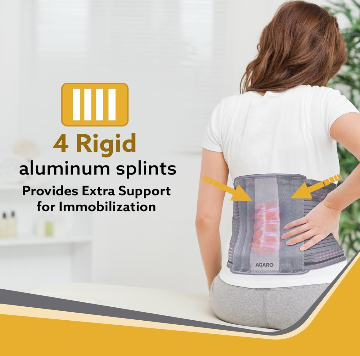 AGARO Contoured LS Belt Lower Back Pain Relief, Contoured Lumbar Sacral Belt, Lower Back Pain Osteoporosis Slip Disc Care For Women & Men, Grey