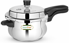 Greenchef Classic Curve Stainless Steel Handi Shaped 5 L Induction Gas Compatible Pressure Cooker | Healthy Cooking | ISI Certified | Heavy Bottom-1