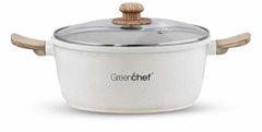 Greenchef Pebble Granite Non Stick Casserole with Glass Lid, 4 Litre/24Cm, Cast Aluminium Body, Stew Pot, Biriyani Pot, Rice Pot, Heavy Bottom, PFOA Free.-1