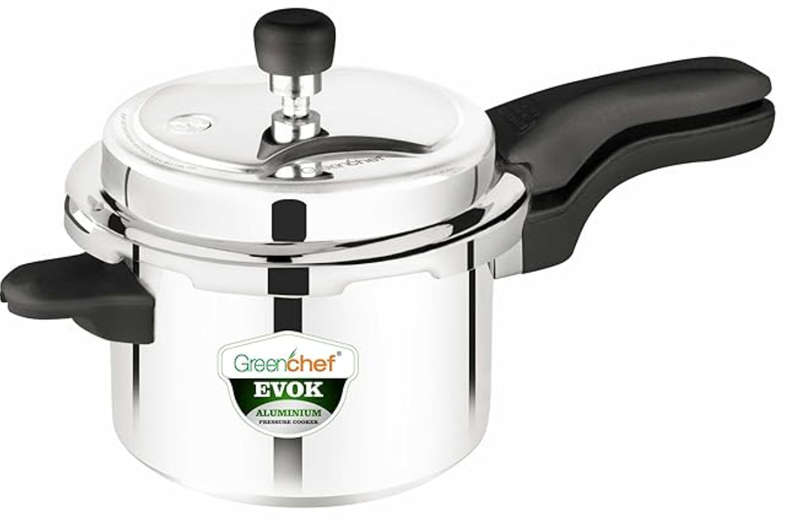 Greenchef Evok Strong Aluminium 5 L Pressure Cooker Non Induction Base (Aluminium)-1