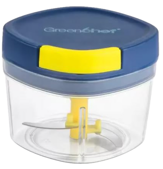 ग्रीनशेफ मिनी प्रो वेजिटेबल चॉपर 650 मिलीलीटर क्षमता स्टेनलेस स्टील के दो ब्लेड के साथ 