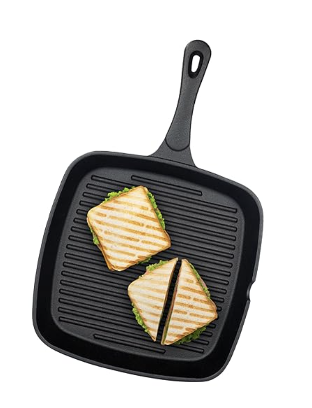 GREENCHEF Pre Seasoned Cast Iron Grill Pan - Zesto-1