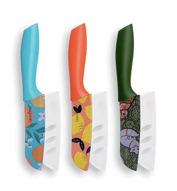GREENCHEF ஸ்டெயின்லெஸ் ஸ்டீல் கத்தி 3 பிசிக்கள் தொகுப்பு - எலைட் ஃப்ளோரா 
