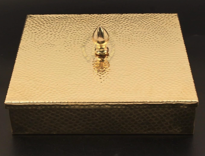 Square Brass Masala Box – Traditional Spice Organizer for Indian Kitchens