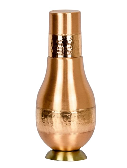 Elegant Copper Bedside Jar | Pure Copper Water Jar for Natural Hydration | VelanStore