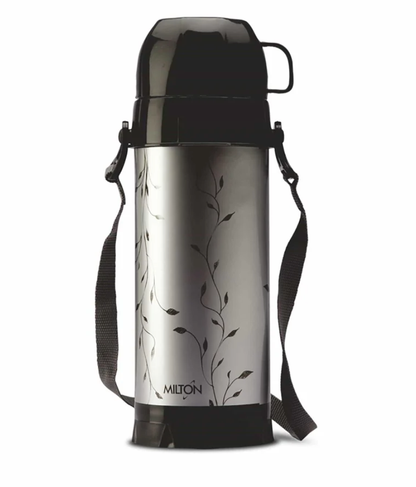 Milton Eiffel 1000 Plastic Insulated Hot & Cold Cold Flask, 910 ml, Black | Easy to Carry | BPA Free | Easy Grip | Food Grade | Odour Proof | Light Weight