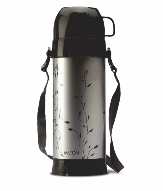 मिल्टन एफिल 1000 प्लास्टिक इंसुलेटेड हॉट एंड कोल्ड फ्लास्क, 910 मिली, काला | ले जाने में आसान | BPA मुक्त | आसान पकड़ | खाद्य ग्रेड | गंध रहित | हल्का वजन 