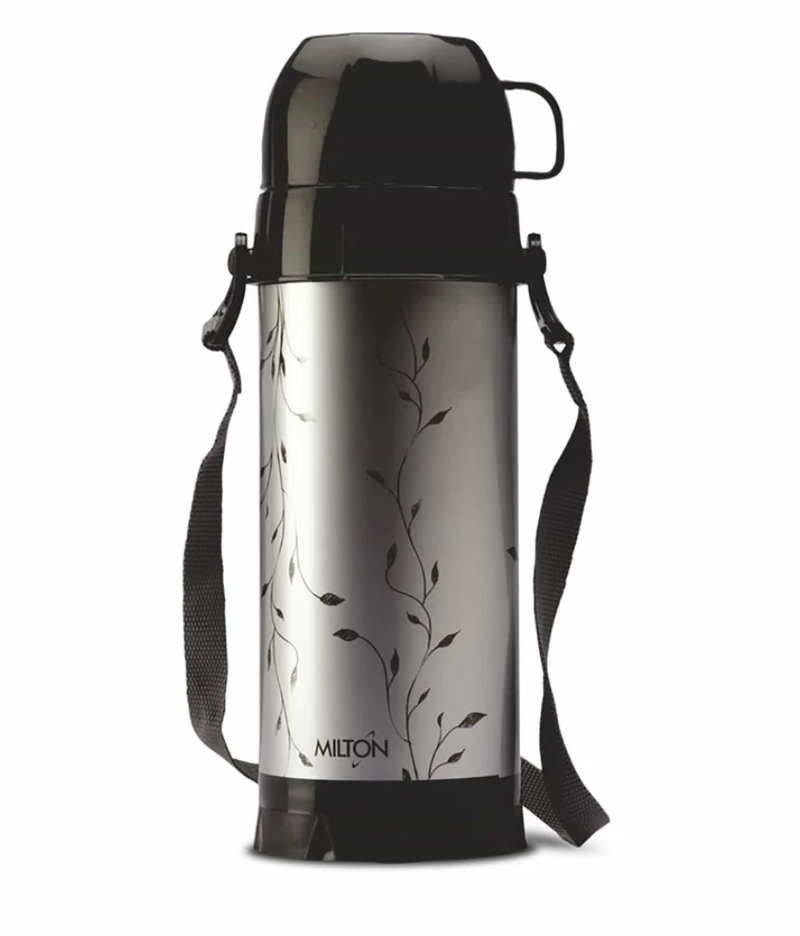 Milton Eiffel 1000 Plastic Insulated Hot & Cold Cold Flask, 910 ml, Black | Easy to Carry | BPA Free | Easy Grip | Food Grade | Odour Proof | Light Weight-1