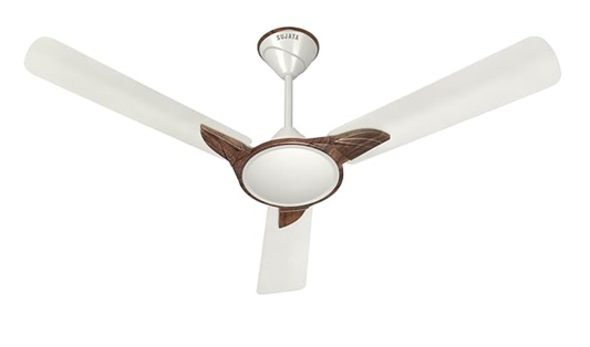 Sujata Ceiling Fan | 5-Year Warranty | Ceiling Fan for Living Room/Bedroom, 100% Copper Winding, Powerful airflow, BEE Star Rated, Decorative ceiling fan (Samba ES18 - Pearl White Rosewood)