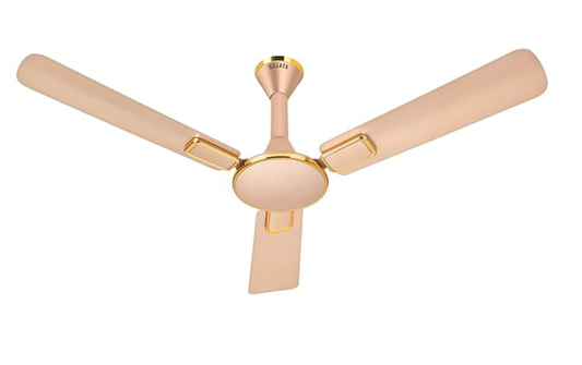 Sujata Ceiling Fan | 5-Year Warranty | Ceiling Fan for Living Room/Bedroom, 100% Copper Winding, Powerful airflow, BEE Star Rated, Decorative ceiling fan (Impresso ES18 - Topaz Gold)