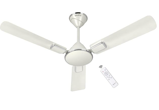 Sujata BLDC Fan | 3-Year Warranty | Ceiling Fan for Living Room/Bedroom with Remote Control, High caliber, H-Class insulation winding, BEE Star Rated, Decorative ceiling fan (Pearl White - Impresso)