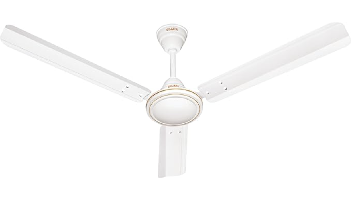 Sujata Ceiling Fan 1200mm | 3-Year Warranty | Ceiling Fan for Living Room/Bedroom, 100% Copper Winding, Powerful airflow, BEE Star Rated (AL 450 - White)