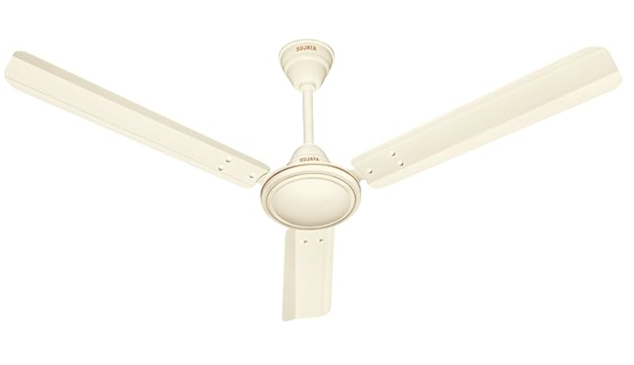 Sujata Ceiling Fan 1200mm | 3-Year Warranty | Ceiling Fan for Living Room/Bedroom, 100% Copper Winding, Powerful airflow, BEE Star Rated (AL 450 - Ivory)