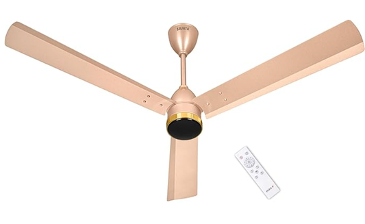 Sujata BLDC Fans Ceiling 1200mm | 3 Years Warranty | BLDC Ceiling Fan with Remote Control, 5 Star BEE Rating Energy Efficient, 100% Copper Winding, High Air Delivery (Slim Air - Topaz Gold)