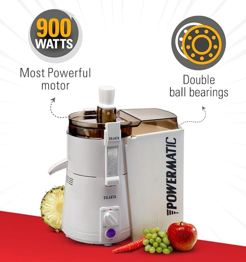 Sujata Powermatic 900 Watts Juicer | 22000 Rotations Per Min | 90 Minutes Continuous Running | Without Jar-2