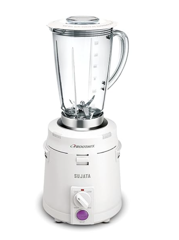 சுஜாதா பாலிகார்பனேட் ஃப்ரூட்மிக்ஸ் 900 வாட்ஸ் ஸ்மார்ட் மிக்சர் பிளெண்டர் | நிமிடத்திற்கு 22000 சுழற்சிகள் | 90 நிமிடங்கள் தொடர்ச்சியான இயக்கம் | பல்துறை ஜாடி 1750 மில்லி, வெள்ளை 