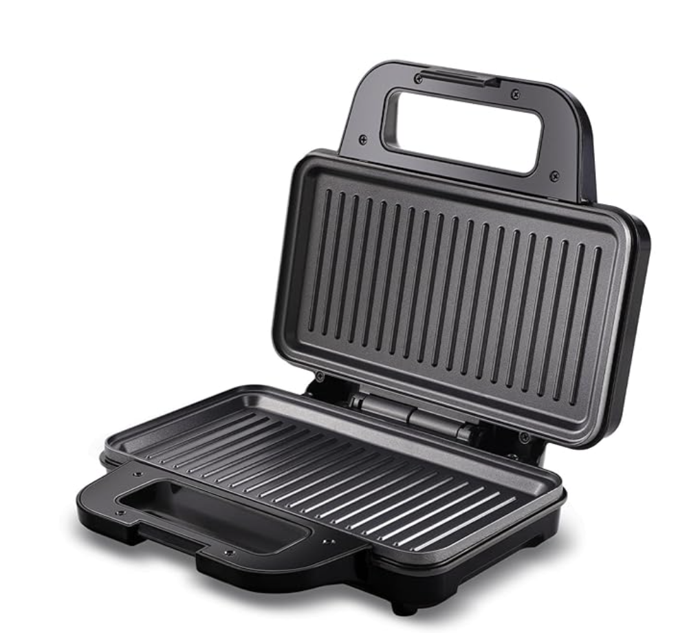 அலுமினிய கிரில் XL தகடுடன் கூடிய சுஜாதா 900 W சாண்ட்விச் மேக்கர் SW12 | டெஃப்ளான் பூச்சு | தானியங்கி வெப்பநிலை கட்டுப்பாடு 