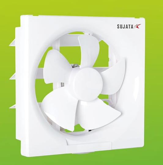 Sujata Exhaust Fan | 2 Yrs Warranty | 250mm, 220V, 1250 RPM, Exhaust Fan for Bathroom/Kitchen 10 inch, 100% Copper Winding, Exhaust Fans for All Rooms (EPB72 - White)