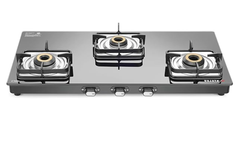 Sujata Classic Gas Stove | 9 Years Warranty | 3 Burner Gas Stove Glass Top, SABAF, ISI Certified, Hob Top, LPG & PNG Compatible, Jumbo Brass Burner (Black)-1