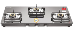 Sujata Classic AI Gas Stove | 9 Years Warranty | 3 Burner Gas Stove Glass Top, Stove 3 Burner, Auto Ignition, SABAF, ISI Certified, LPG & PNG Compatible, Jumbo Brass Burner (Black)-1