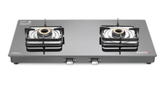 Sujata Classic Gas Stove | 9 Years Warranty | Stove 2 Burner, 2 Burner Gas Stove Glass Top, SABAF, ISI Certified, Hob, LPG & PNG Compatible, Brass Burner (Black)-1