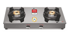 Sujata Deluxe Gas Stove | 9 Years Warranty | Stove 2 Burner, Auto Ignition, SABAF, ISI Certified,Glass Top, LPG & PNG Compatible, Brass Burner (Black)-1