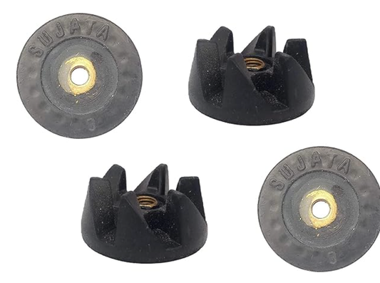 Rubber Jar Couplers for All "SUJATA" Mixer Grinder Jars (4 Units, Black)