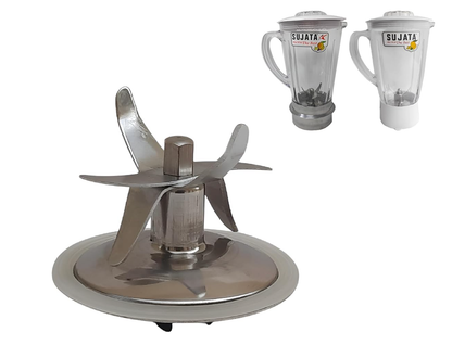 SUJATA Juicer Jar "Bush Plate, Blade, Coupler Gear, Gasket" Set | Juicer Mixer Grinder Replacement Parts | 1 Set (Steel, Rubber)