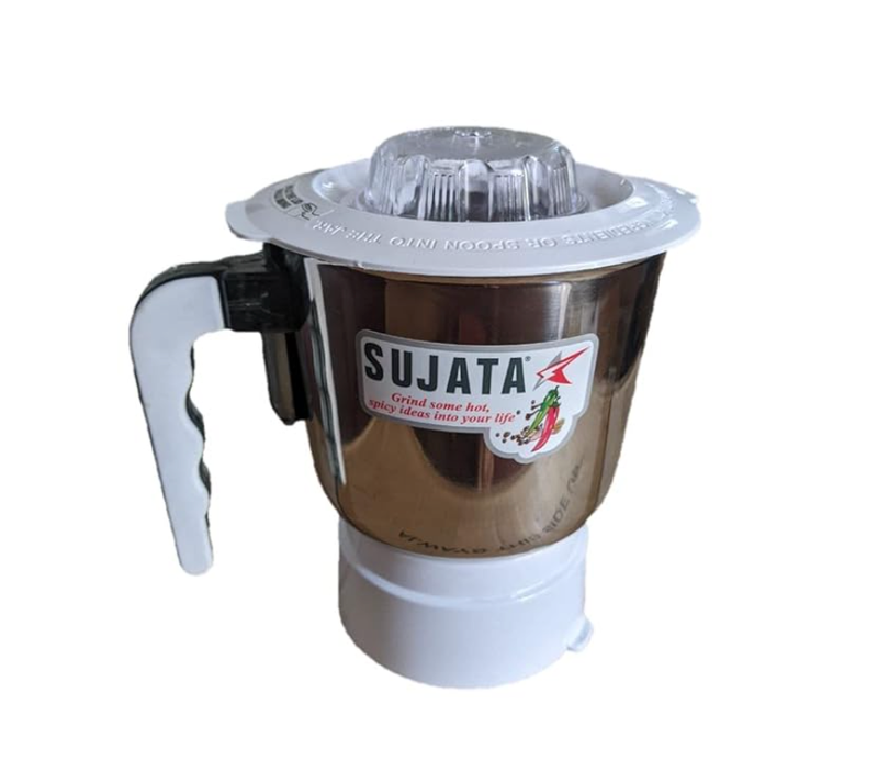 Sujata Grinder Steel Jar, 1000 ml (White, Stainless Steel)-1