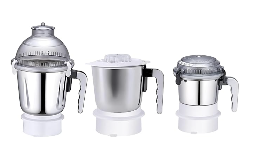 Sujata Mixer Grinder Compatible Combo Jars - 1500ML Dome Jar + 1000ML Medium Jar + 400ML Chutney Jar