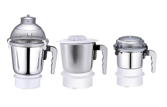 Sujata Mixer Grinder Compatible Combo Jars - 1500ML Dome Jar + 1000ML Medium Jar + 400ML Chutney Jar