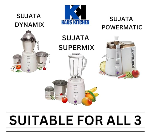 Sujata Mixer Grinder Compatible Combo Jars - 1500ML Dome Jar + 1000ML Medium Jar + 400ML Chutney Jar