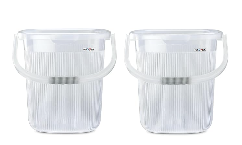Nayasa Rimmy 2 Pcs Transparent Plastic Bucket Set