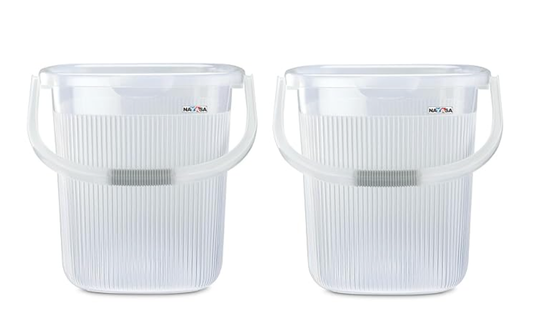 Nayasa Rimmy 2 Pcs Transparent Plastic Bucket Set