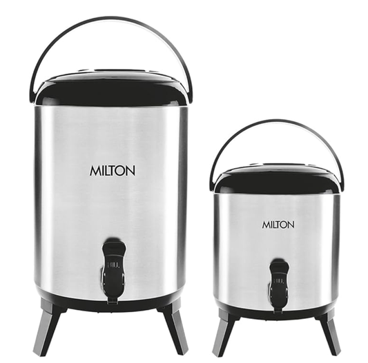 மில்டன் தெர்மோஸ்டீல் ஸ்டெல்லர் வாட்டர் ஜக் செட் - 10 லிட்டர் (பெரியது) &amp; 4.6 லிட்டர், வெள்ளி 