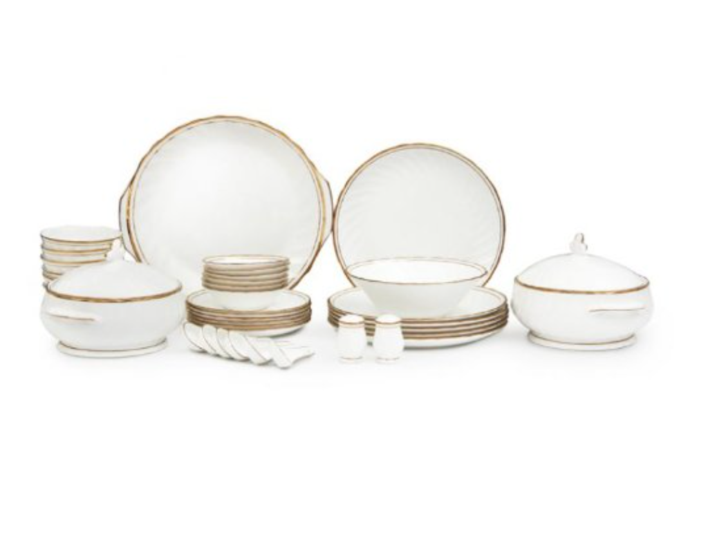 Clay Craft Karina 310 Gl Bone China Solid Dinnerware Set, 40-Pieces, Multicolor