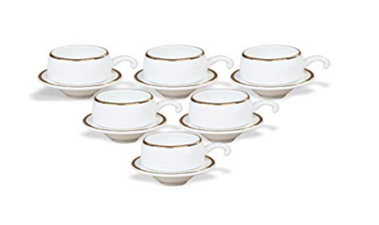 Clay Craft Lillyput Ceramic Cup and Saucer Set, 12-Pieces, Multicolour