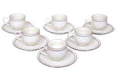 Clay Craft Cup Saucers 12 Pcs Set Karina 110 Gold Line-1