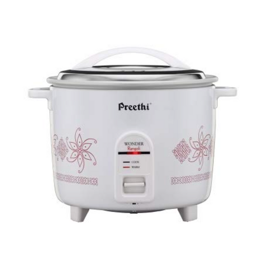 Preethi Rangoli Rice Cooker, ( White, 1.8 Liter )