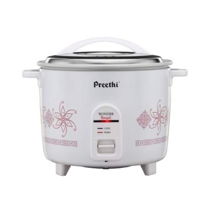 Preethi Rangoli Rice Cooker, ( White, 1.8 Liter )